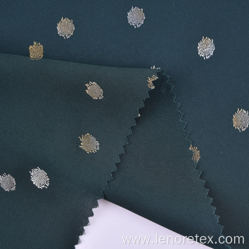 Polyester Gold Foil Printing Woven Moss Crepe Fabric